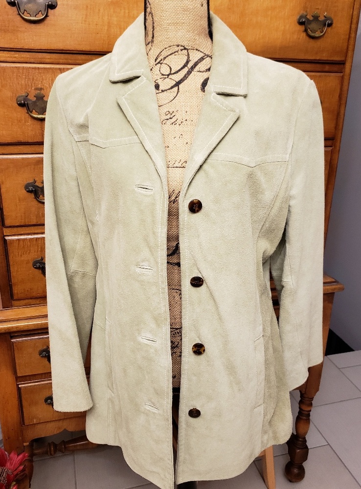 Vintage Nine west light sage suede jacket size medium